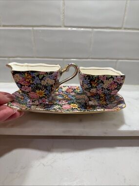 Royal Winton Grimwades  “ Balmoral ” Cream & Sugar Set with Matching Tray